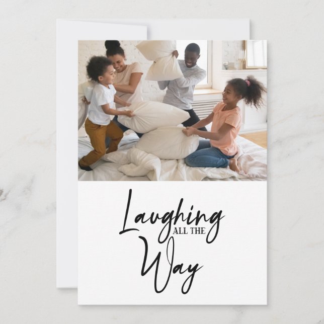 Engraçado Rir Até O Quinto Cartão De Férias Fotogr (Frente)