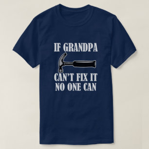 Engraçado se o vovô não pode o fixar a camisa d