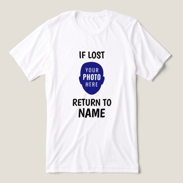 Engraçado Se Perdido Devolver Para Foto Personaliz (Design frontal)