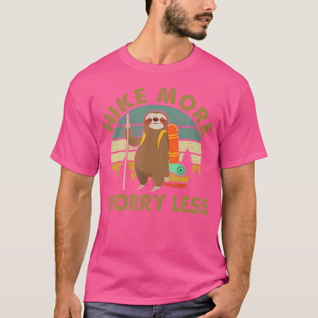 Engraçado Sloth Caminhando Camisa Mais Preocupada  (Frente)