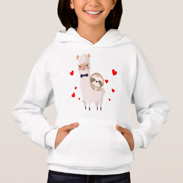 Engraçado Sloth Riding Lama Shirt Engraçado Alpaca (Frente)