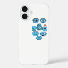 Engraçado Smilo Emoji Capas de iphone-Rostos Azuis