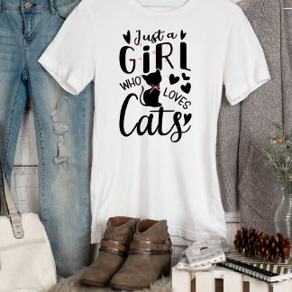 Engraçado Só Uma Menina Que Ama Camiseta De Gatos