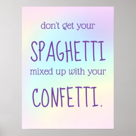 Engraçado Spaghetti Confetti Poster
