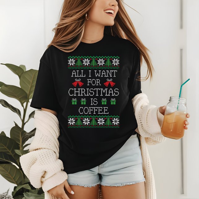 Engraçado Sueco de Natal Feio Knit de Café (Criador carregado)