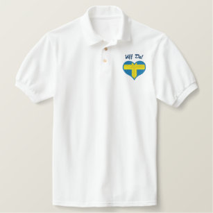 Engraçado Sueco Uff Da com bandeira cardíaca de Su