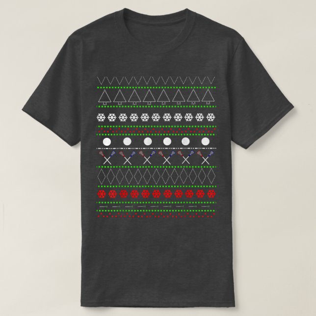 Engraçado suéter de natal feio lacrosse design (Frente do Design)