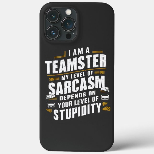 Engraçado Teamster Cita Sarcasm Piada Trucker Driv (Verso)