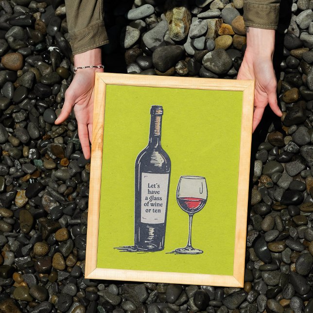 Engraçado Trendy Retro Wine Art Poster (Criador carregado)