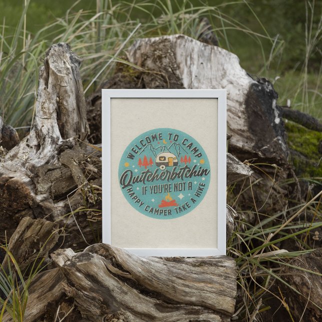 Engraçado Trendy RV Camping Wall Art Poster (Use this funny trendy RV quote poster to decorate your walls!)