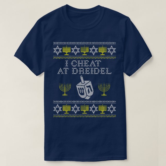Engraçado Ugly Hanukkah Suéter Eu Choro no Dreidel (Frente do Design)
