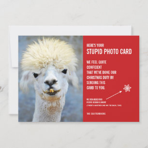 Engraçado Ugly Llama Cartão com fotos estúpido de 