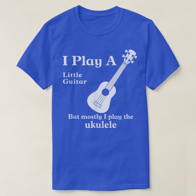 Engraçado Ukulele Camiseta Músico Pequeno Violão 9 (Frente do Design)