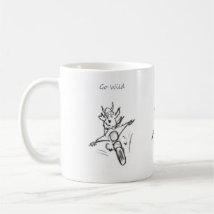 engraçado vá selvagem! caneca de café do velomo