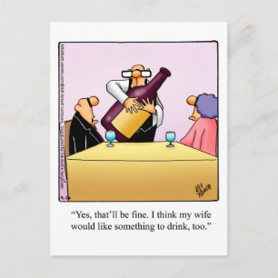 Engraçado vinho Humor Cartão postal "Espectickle