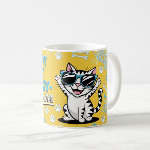 Engraçado Xícara de café de Gato Cartoon