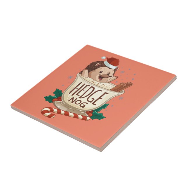 Engraçado Xmas Hedge Nog Hedgehog Eggnog Natal (Lateral)