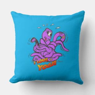 Engraçado Yoga Octopus Cust. Almofadas Throw