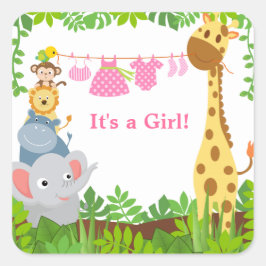 Engraçados animais da selva anunciam adesivos