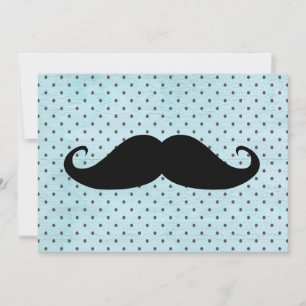 Engraçados Bigode Preto Em Bolinhas Azuis Teares