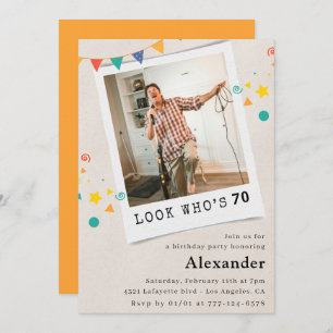 Engraçados convites para 70 de aniversário Men Fun