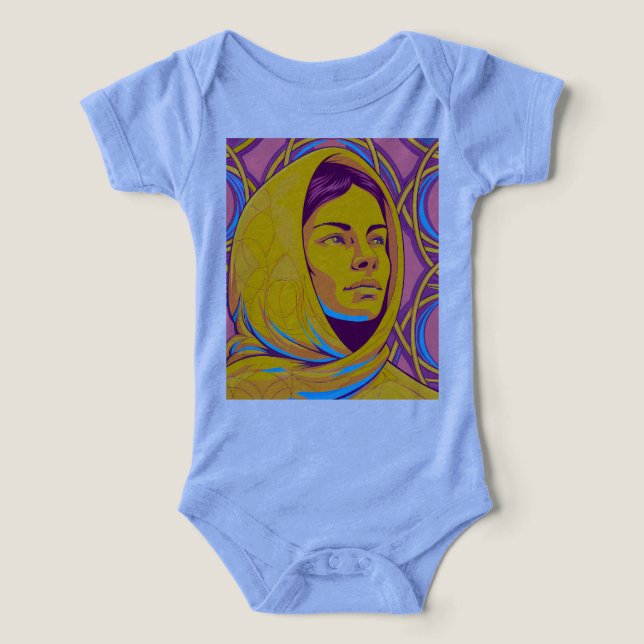 Enigmatic Brazilian Woman in Vibrant Pop Art (Design frontal)