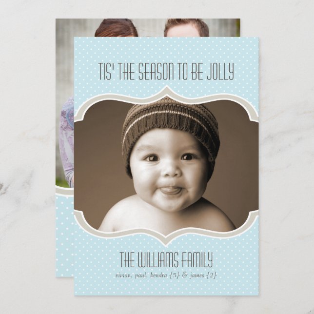 Enquadrado no Cartão com fotos de Feriado Duplo do (Frente/Verso)