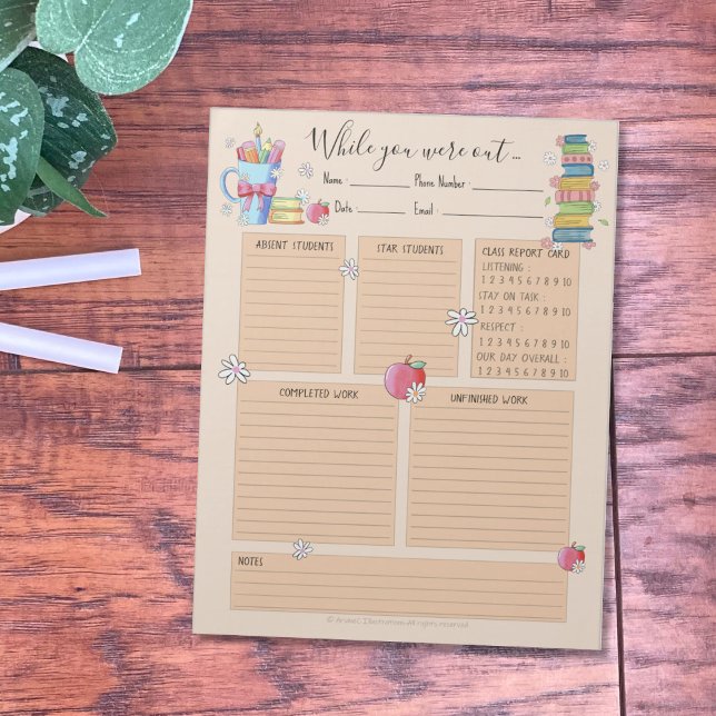 Enquanto Estiveste No Bloco De Notas De Livros De  (Stay informed of what happens in your classroom while your are away . )