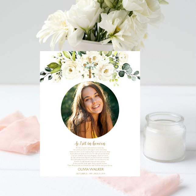 Enquanto me sento no céu Foto Funeral Sinal de Boa (Criador carregado)