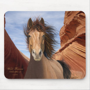 "Enrole mousepad selvagem do cavalo do garanhão d