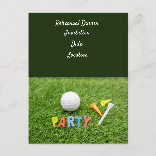 Ensaio de Golfe Convite para Jantar de Casamento   (Frente)