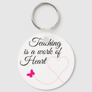 Ensinar É Um Trabalho De Chaveiro De Botão Card