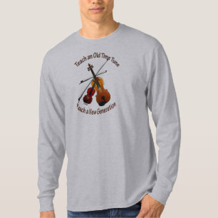 Ensine camisetas velhas do acordo do tempo