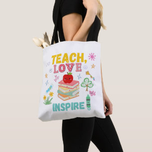 Ensino, Amor, Inspire Tote Bag Perfeito para Profe