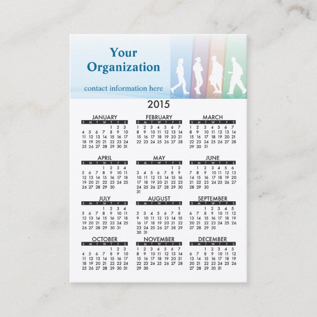 Ensino básico do calendário do cartão de visita (Frente)