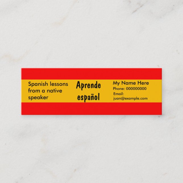 Ensino de Língua Espanhola — Cartões Publicitários (Frente)