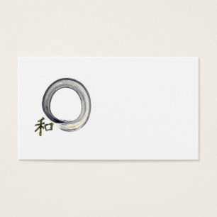 Enso de prata com caráter de Kanji para a harmoni