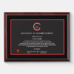 ENSO Essence of Life Certificate of Accomplishment