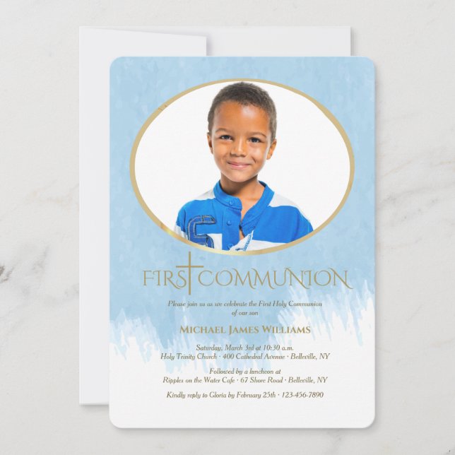 Então, Abençoado Convite Religioso Fotográfico (Frente)