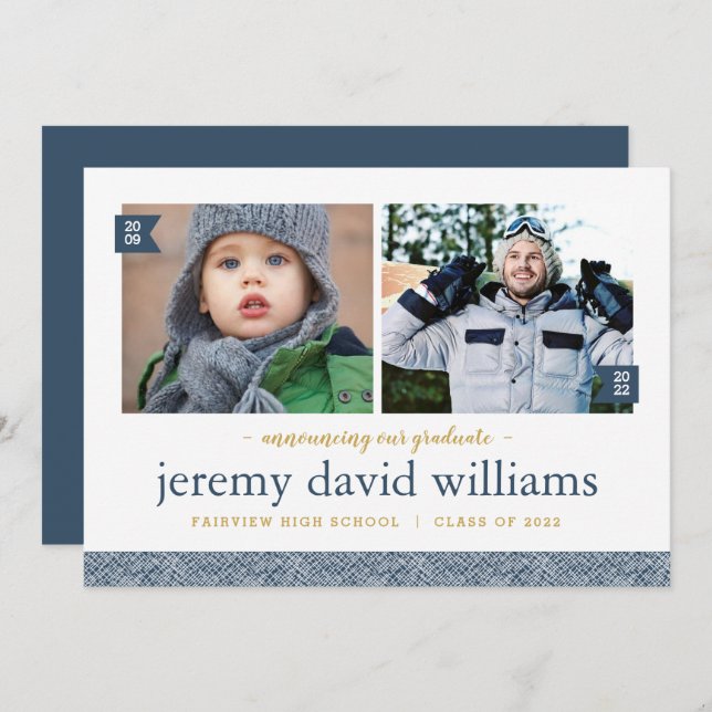 Então e agora 2 Anúncio de Graduação de Fotos (Frente/Verso)