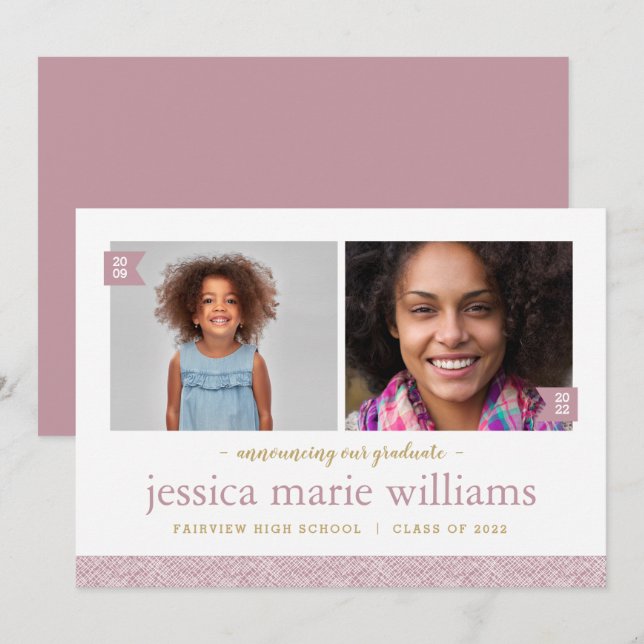 Então e agora 2 Anúncio de Graduação de Fotos (Frente/Verso)