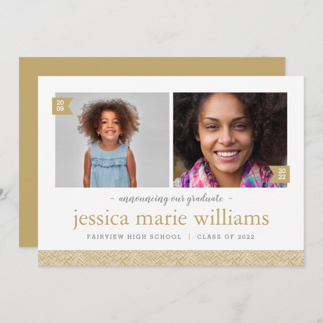 Então e agora 2 Anúncio de Graduação de Fotos (Frente/Verso)