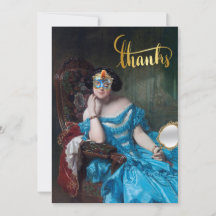 Então, Mascarada Feliz Cartões de agradecimentos d