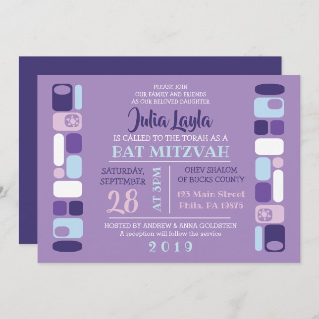 ENTÃO MOD Bat Mitzvah Convite (Frente/Verso)