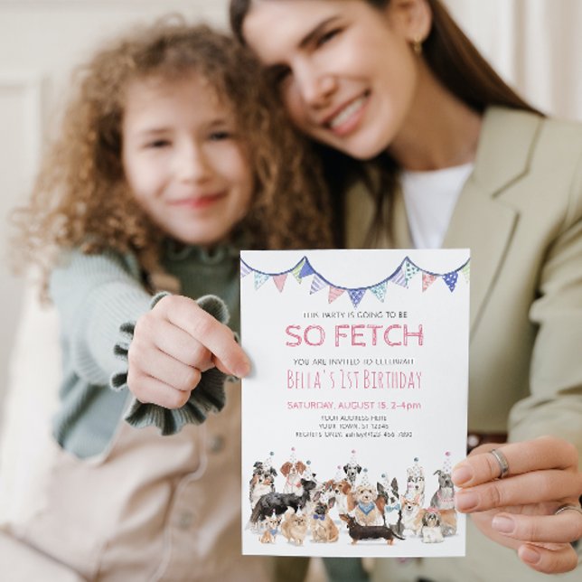 Então, Traz Convite de aniversário De Cachorro De  (Paw-ty Time! Celebrating Your Puppy's 1st Birthday!)