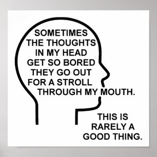 Entediado Pensamentos Engraçado Poster