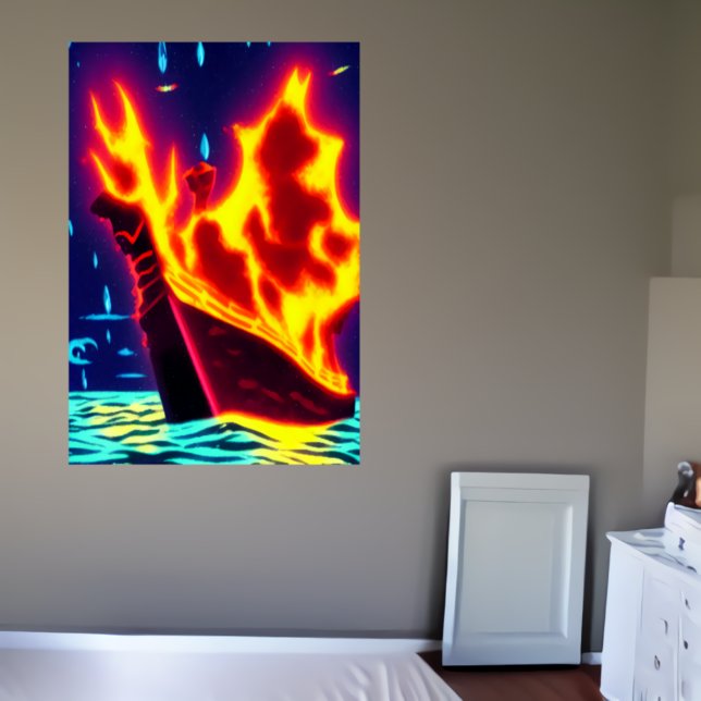 Enterramento no mar | AI Art Poster (Criador carregado)