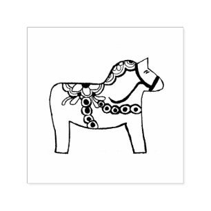 Entintado Auto do cavalo de Dala que cobre o carimbo de