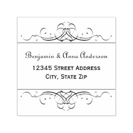 Entintado Vintage Formal Flourish - Carimbo de Endereço Auto