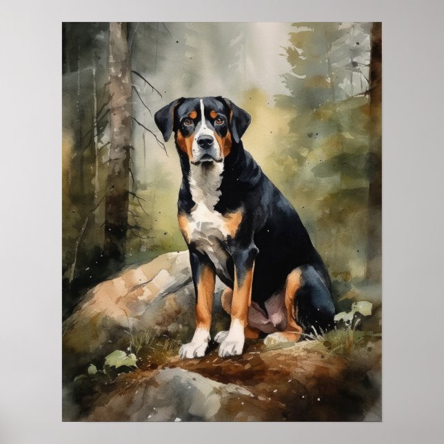Entlebucher Mountain Dog Art Impressão (Frente)